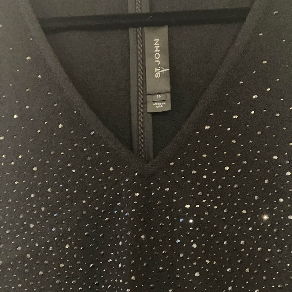 St John Black Sparkle Dress